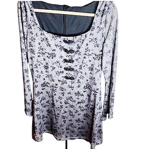 Daisy Street Gray/Black Floral Long Sleeve Mini dress Size 10